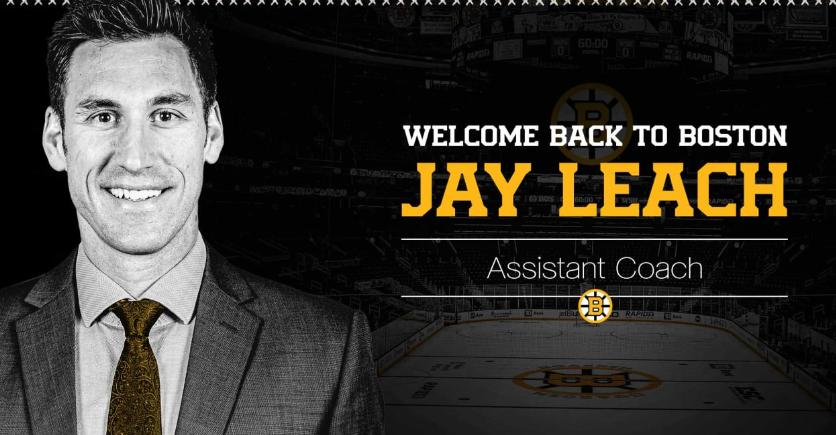 Jay Leach vender tilbake til Boston Bruins som assistenttrener, Sacco forfremmes til assistenttrener